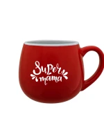SUPER MÁMA (SPECIÁLNÍ EDICE) - červený keramický hrníček 300 ml