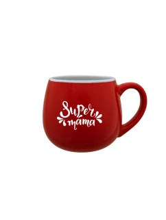 SUPER MÁMA (SPECIÁLNÍ EDICE) - červený keramický hrníček 300 ml