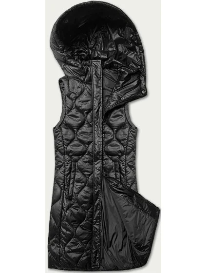 Čierna dámska vesta s kapucňou (LD-7519) Čierna dámska vesta s kapucňou (LD-7519)