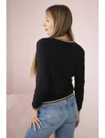 Dámska mikina s kapucňou s flitrovým nápisom čierna