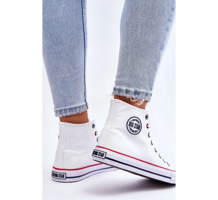 Dámské klasické vysoké tenisky Big Star model 21611832 Bílé - Big Star Shoes Dámské klasické vysoké tenisky Big Star model 21611832 Bílé - Big Star Shoes