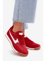 Buty Sportowe Sneakersy Damskie Czerwone Zerina