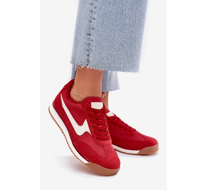 Buty Sportowe Sneakersy Damskie Czerwone Zerina