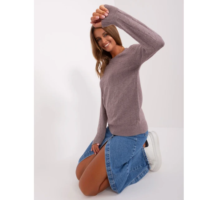 Sweter AT SW model 18895533 jasny fioletowy - FPrice Sweter AT SW model 18895533 jasny fioletowy - FPrice