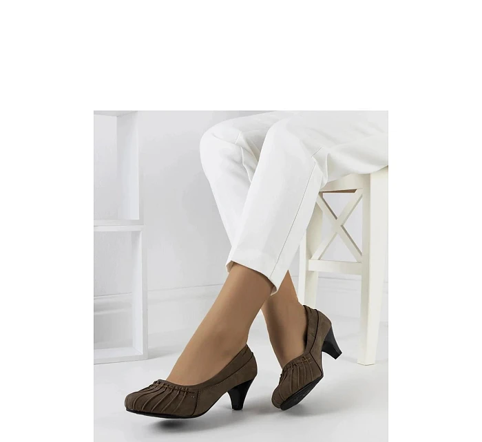 Lodičky na podpätku 90175 khaki - Solea