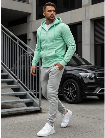 Pánska mikina s kapucňou mint FashionStreet BX5231