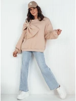 Dámská oversize mikina béžová Dstreet model 21972853 - FashionStreet Dámská oversize mikina béžová Dstreet model 21972853 - FashionStreet