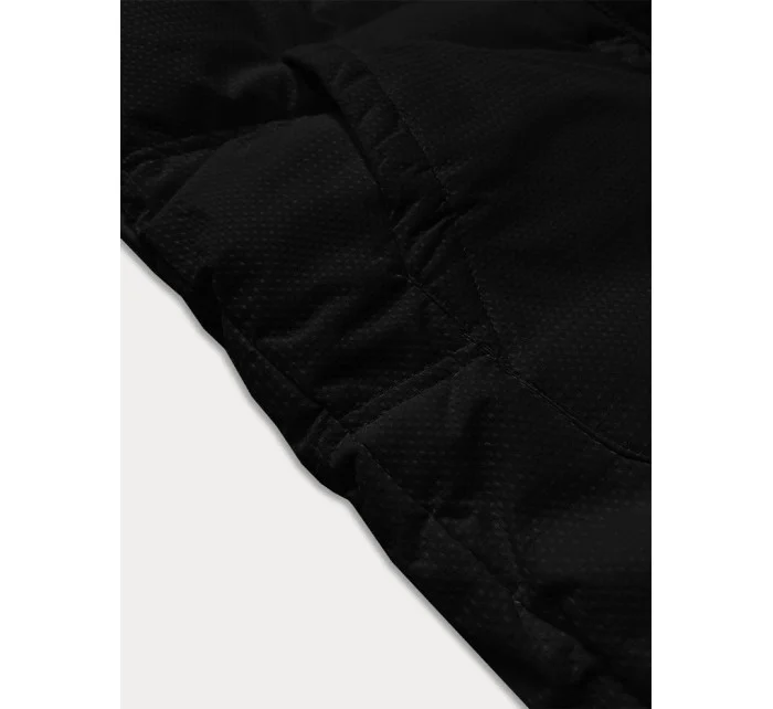 Hrubšia čierna dámska zimná bunda zo štruktúrovaného materiálu J Style (5M3251-392) Hrubšia čierna dámska zimná bunda zo štruktúrovaného materiálu J Style (5M3251-392)