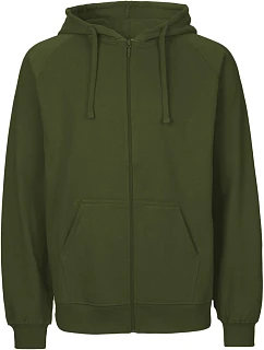 Neutral O 63301 Pánska mikina s kapucňou z bio bavlny 77.6331 military
