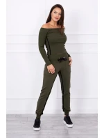 Súprava s dvojitými pruhmi v khaki farbe