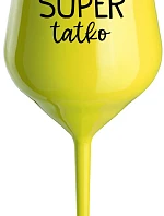 SUPER DAD - žltý nerozbitný pohár na víno 470 ml