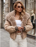 Krótka kurtka damska z  beżowa model 22341035 - FashionStreet