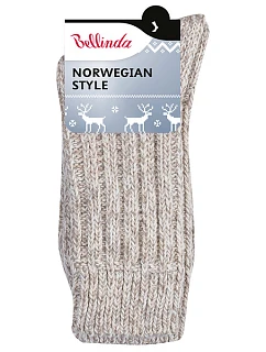 Zimné unisex ponožky NORWEGIAN STYLE SOCKS - BELLINDA - béžové