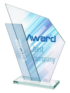 Trofeum szklane z nadrukiem kolorowym LuxorJet