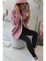 Krátka mikina na zips tmavoružová