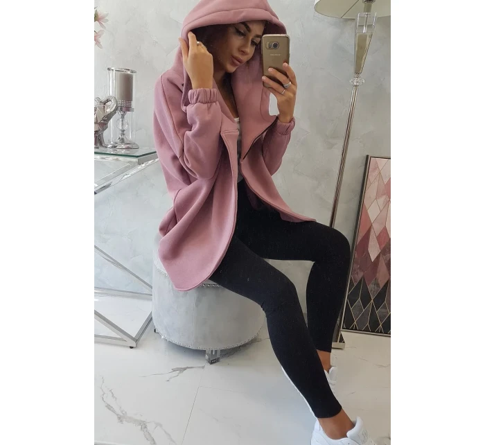 Krátka mikina na zips tmavoružová