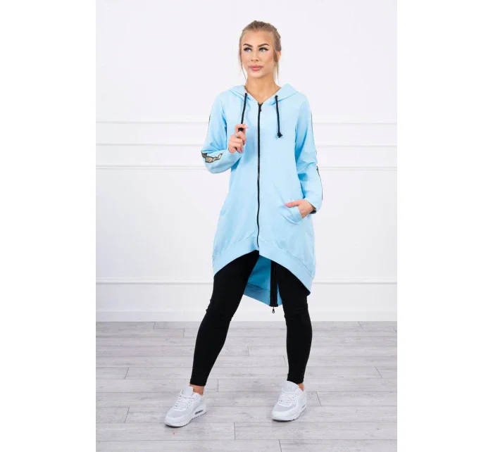 Mikina se zipem na zádech modrá