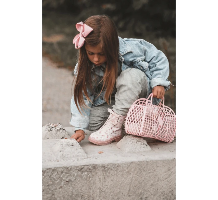 Ocieplane Botki Dziecięce Na Suwak Różowe Dolida Ocieplane Botki Dziecięce Na Suwak Różowe Dolida