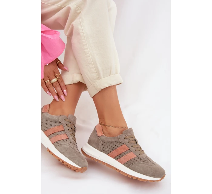 Dámské tenisky z přírodního semiše tmavě zelené Marceline