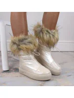 Dámske snežnice INT1924B s umelou kožušinou MM274380 Light beige - Big Star Dámske snežnice INT1924B s umelou kožušinou MM274380 Light beige - Big Star