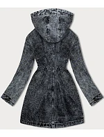 Černá džínová bunda s kapucí model 18590683 - P.O.P. SEVEN Černá džínová bunda s kapucí model 18590683 - P.O.P. SEVEN