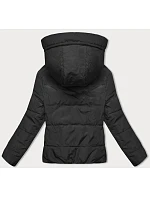 Černobéžová oboustranná krátká bunda s kapucí model 18863099 - S'WEST Černobéžová oboustranná krátká bunda s kapucí model 18863099 - S'WEST