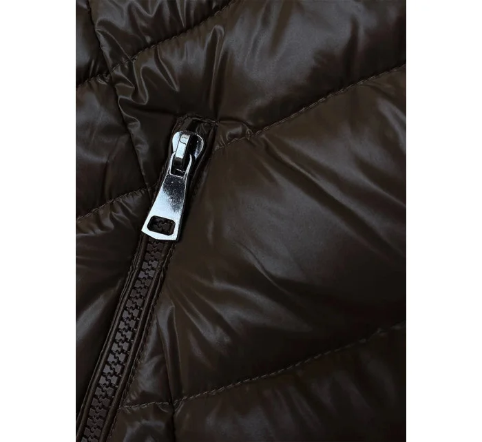 Hnědá prošívaná dámská zimní bunda model 21246609 - MELYA MELODY