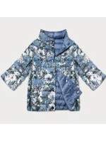 Dámska obojstranná bunda s 3/4 rukávmi Minority tmavo modrá/floral (M23-7009-30S)