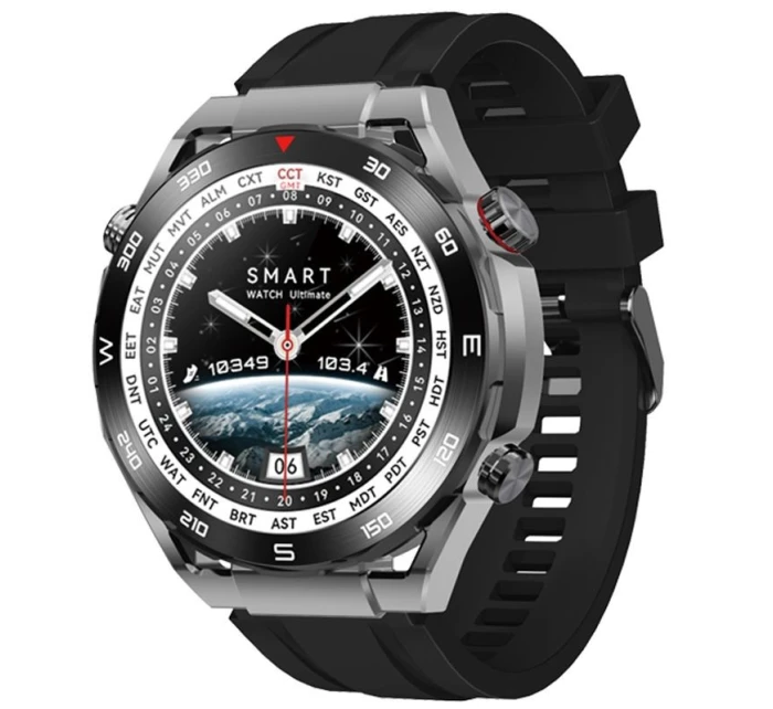 + černý silikonový řemínek + černá ekokůže model 21805547 - VELTORI + černý silikonový řemínek + černá ekokůže model 21805547 - VELTORI