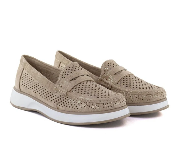 Dámská zlatá prolamovaná obuv  model 22078931 - LEONE