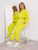 Zateplená súprava s krátkou mikinou pistácie