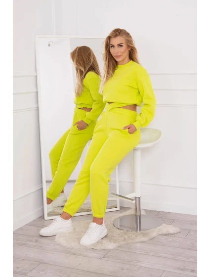 Zateplená souprava s krátkou mikinou pistácie Zateplená souprava s krátkou mikinou pistácie