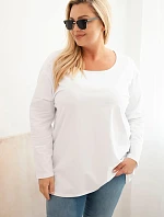 Dámska blúzka s lodičkovým výstrihom v bielej farbe