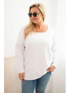 Dámská blůza Plus Size s lodičkovým výstřihem bílá