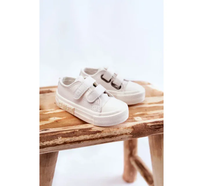 Dětské kožené tenisky na suchý zip BIG STAR KK374091 Bílá