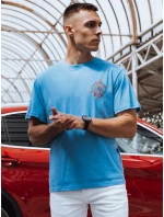 Pánské světle modré tričko s potiskem Dstreet model 21975066 - FashionStreet