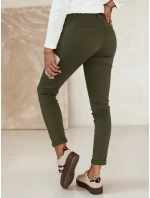 Dámské džínové kalhoty s páskem olivové Dstreet model 21981969 - FashionStreet
