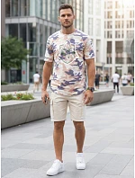 Koszulka męska moro z nadrukiem beżowa model 22221824 - FashionStreet
