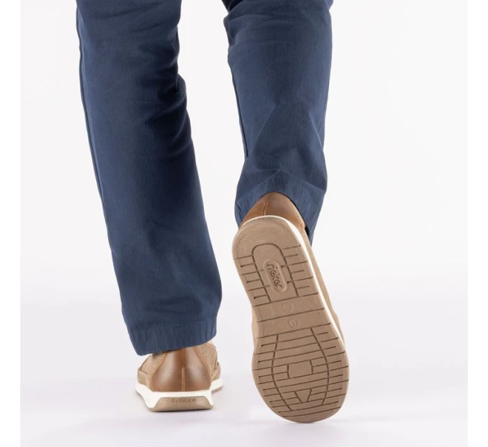 Skórzane męskie  brązowe model 22034143 - Rieker