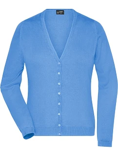 JN 660 Dámský pletený cardigan s výstřihem do V blue model 22488017 - Daiber