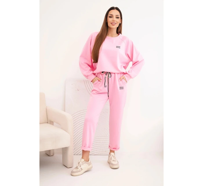 Dámská souprava máslová z viskózy s mikinou a kalhotami světle růžová Dámská souprava máslová z viskózy s mikinou a kalhotami světle růžová