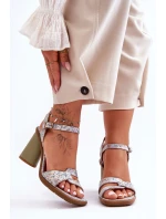 Kožené sandály na podpatku model 21624649 - Maciejka