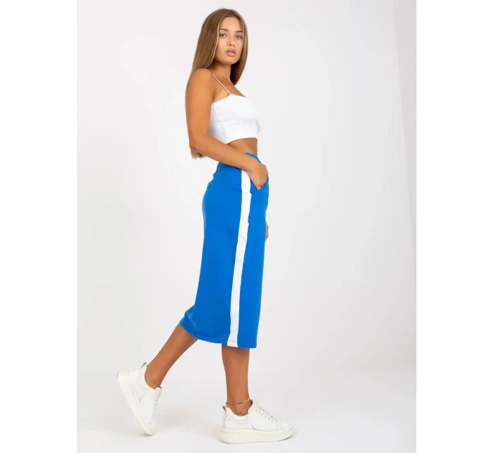 Dámska tepláková sukňa RV SD 8073.73P Tmavomodrá s bielou - Rue Paris