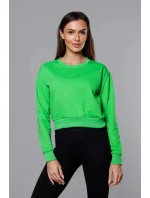 Tenká krátká zelená dámská tepláková mikina model 18378938 - J.STYLE Tenká krátká zelená dámská tepláková mikina model 18378938 - J.STYLE