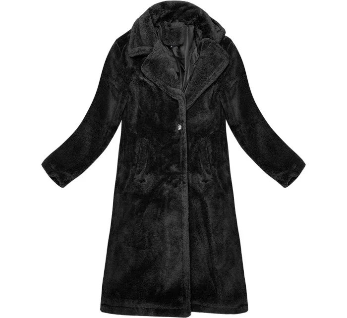 Černý dámský kabát typu  model 21247772 - J.STYLE