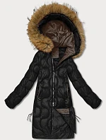 Dámska bunda s ozdobným prešívaním J Style čierna (5M3351-392)