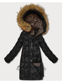 Dámska bunda s ozdobným prešívaním J Style čierna (5M3351-392)