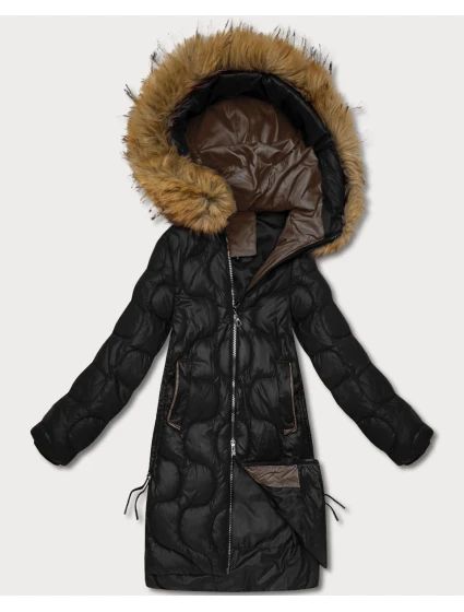 Černá dámská bunda s ozdobným prošíváním model 21757932 - J.STYLE