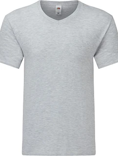 Fruit of the Loom Iconic 150 V-Neck T Tričko s výstrihom do V 16.1442 melírovaná šedá