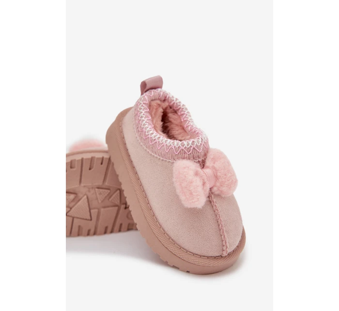 Dětské sněhule s výšivkou a mašlí Růžové model 21762666 - Boto Dětské sněhule s výšivkou a mašlí Růžové model 21762666 - Boto